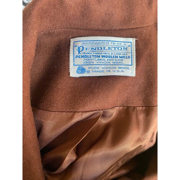 Vintage 90s Pendleton Wool Blazer Jacket Womens Sz 20W Single Button Brown Navy - Picture 3 of 5
